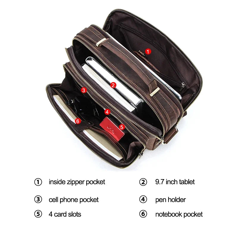 Bolsa Masculina Ravini de Couro Genuíno Logan