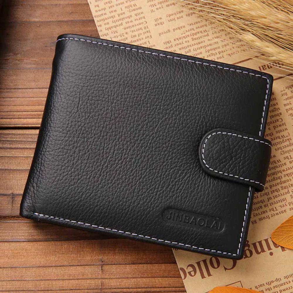 Carteira Masculina de Couro Jinbaolai
