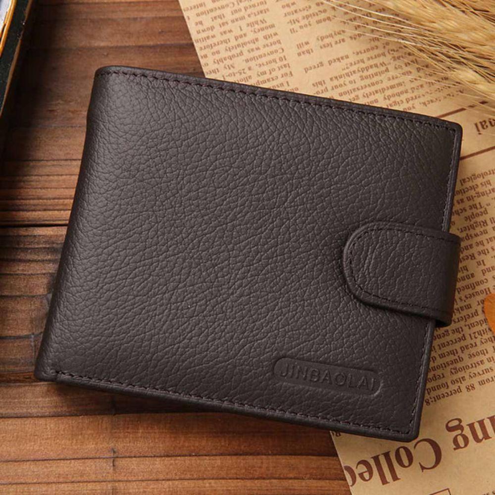 Carteira Masculina de Couro Jinbaolai