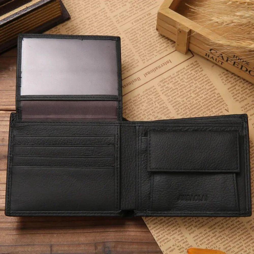 Carteira Masculina de Couro Jinbaolai