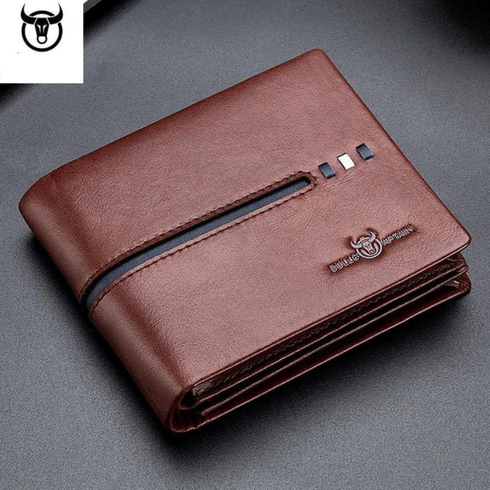 Carteira Masculina de Couro Legítimo Bullcaptain Prime Wallet com RFID