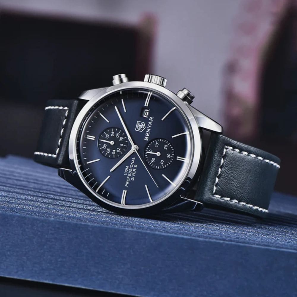 Relógio Masculino Benyar Enimga Blue Silver