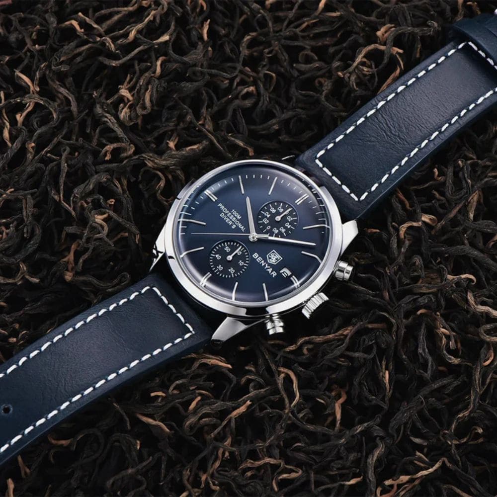 Relógio Masculino Benyar Enimga Blue Silver