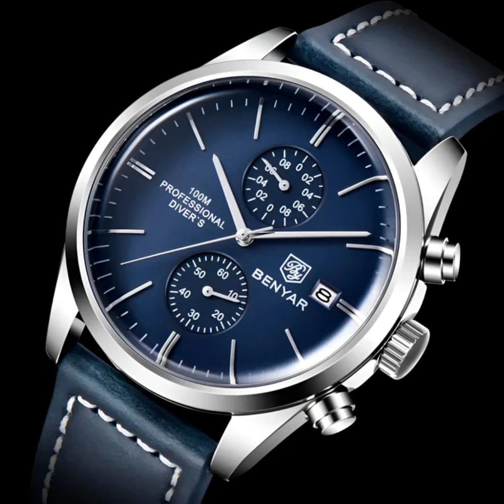 Relógio Masculino Benyar Enimga Blue Silver