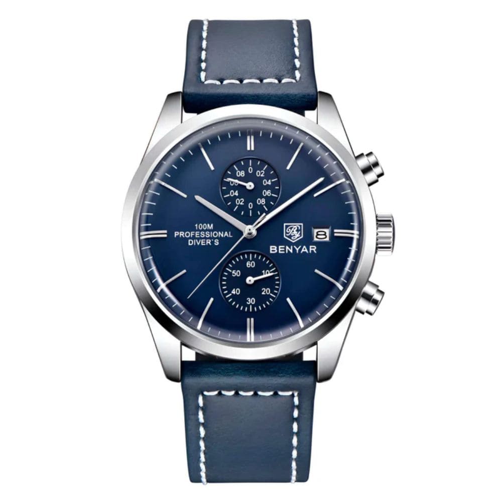 Relógio Masculino Benyar Enimga Blue Silver