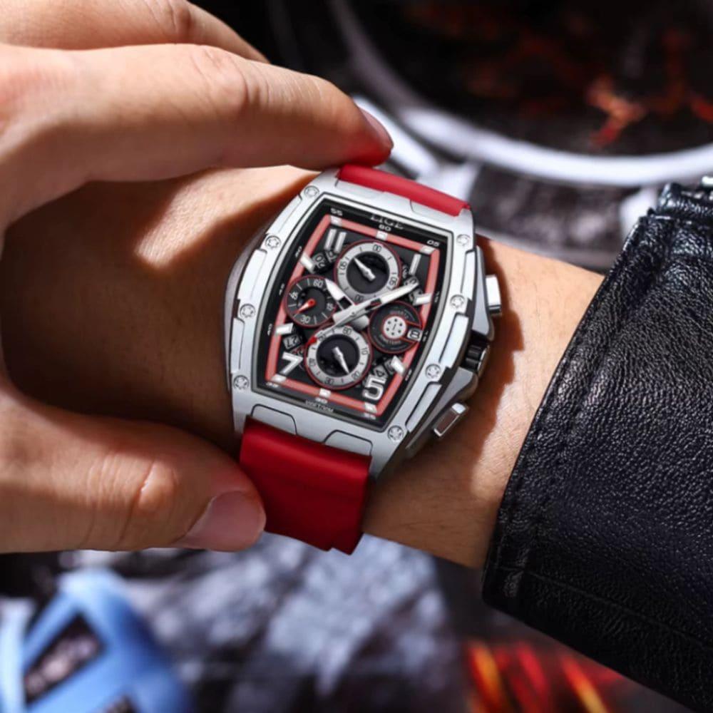Relógio Masculino Lige Bannach Red Silver