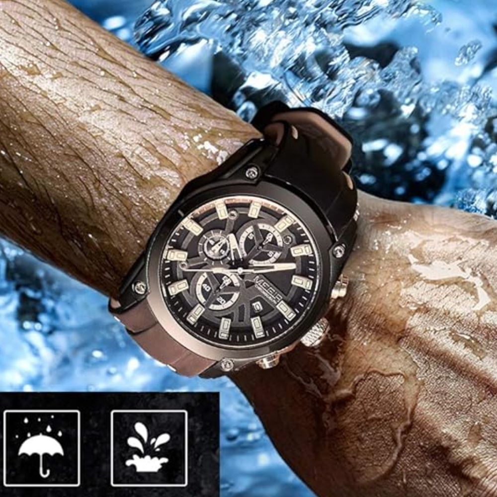 Relógio Masculino Megir Esportivo Nallur Black Silver