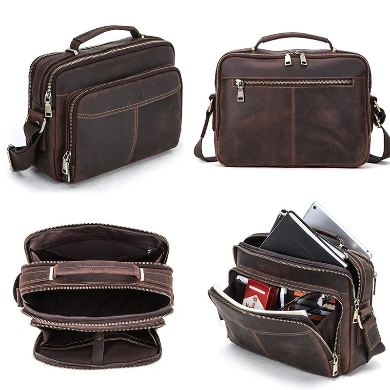 Bolsa Masculina Ravini de Couro Genuíno Logan