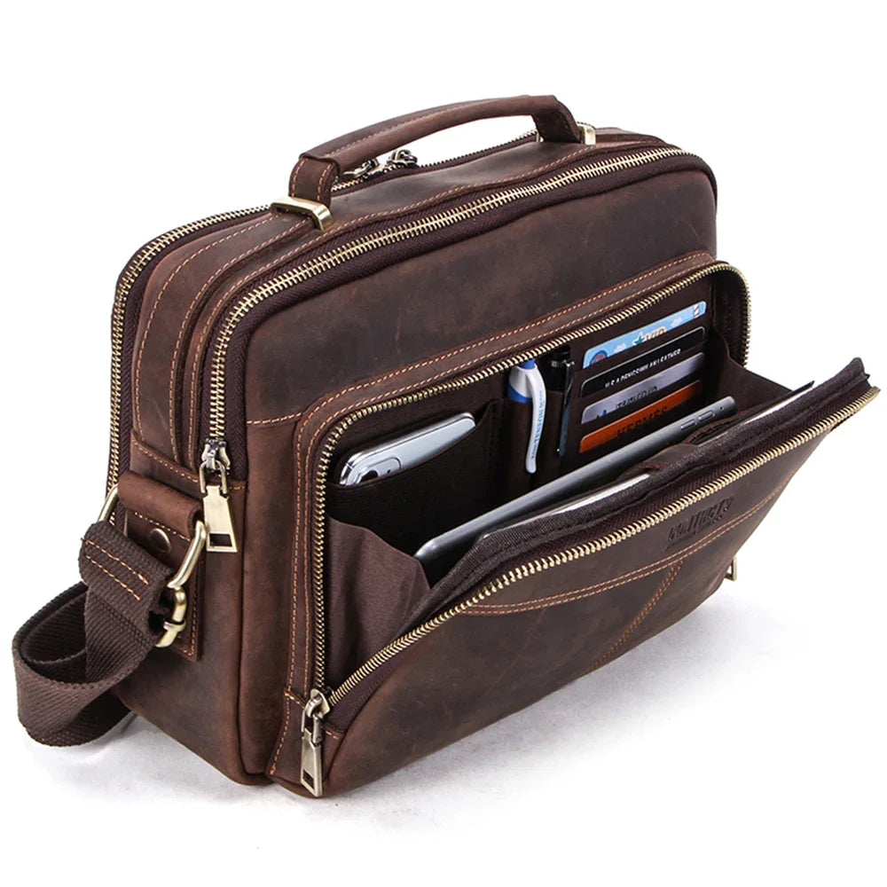 Bolsa Masculina Ravini de Couro Genuíno Logan