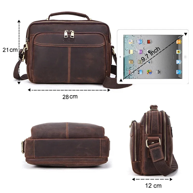 Bolsa Masculina Ravini de Couro Genuíno Logan
