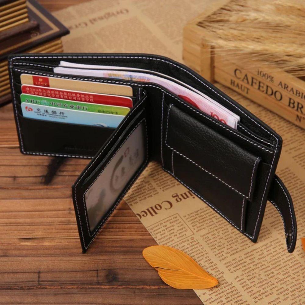 Carteira Masculina de Couro Jinbaolai