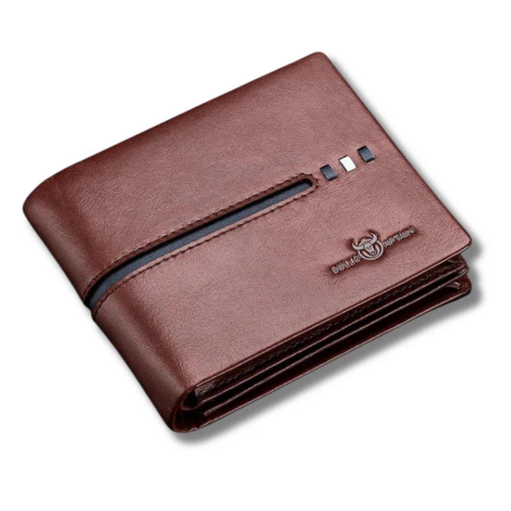 Carteira Masculina de Couro Legítimo Bullcaptain Prime Wallet com RFID
