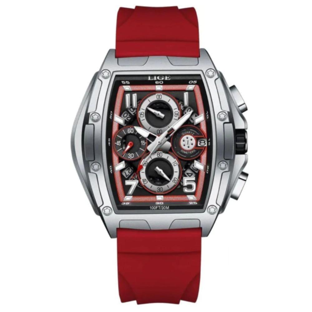 Relógio Masculino Lige Bannach Red Silver