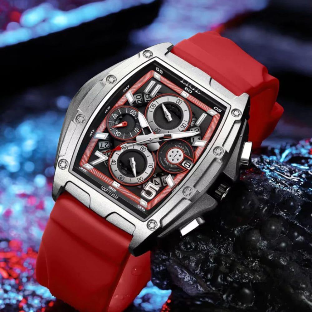 Relógio Masculino Lige Bannach Red Silver