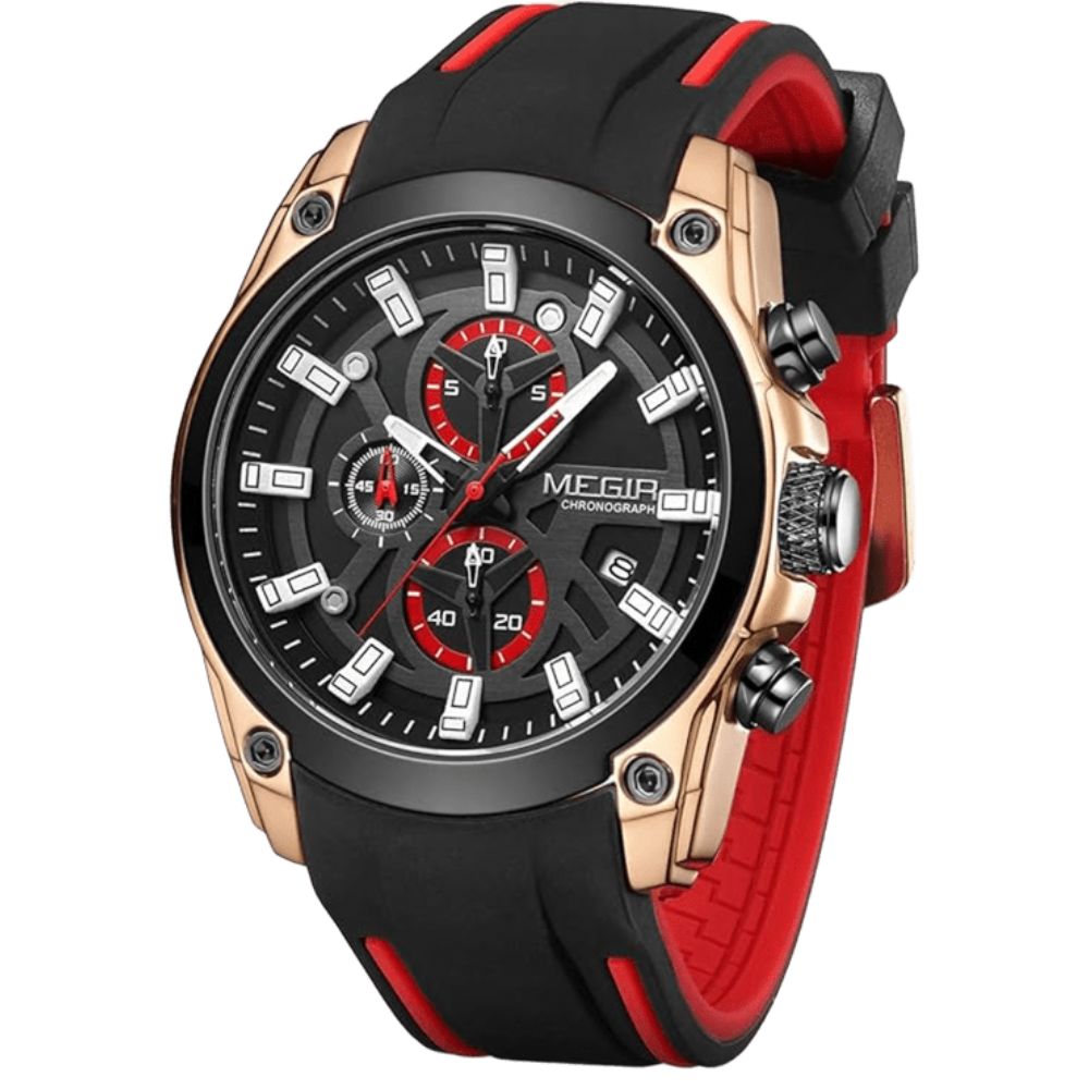 Relógio Masculino Megir Esportivo Nallur Black Rose