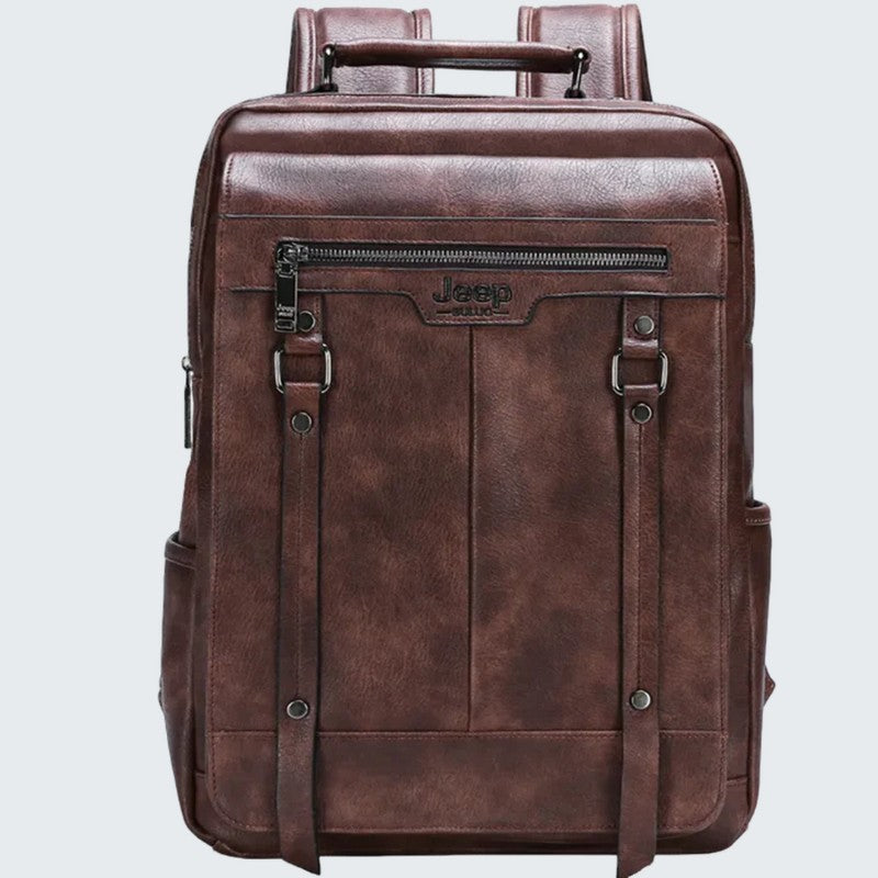 Mochila Masculina de Couro Legítimo Jeep Fury